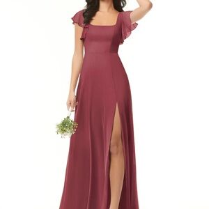 Azazie Mauve Maxi Dress with Slit